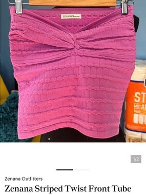 Zenana Outfitters Hot Pink Twist-Front Tube Top